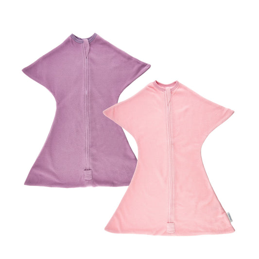 Sleeping Baby Solid Girl Classic Fleece Zipadee-Zip - Bundle of 2