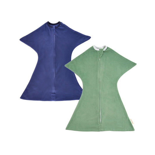 Sleeping Baby Solid Boy Classic Fleece Zipadee-Zip - Bundle of 2 - Blooming Baby