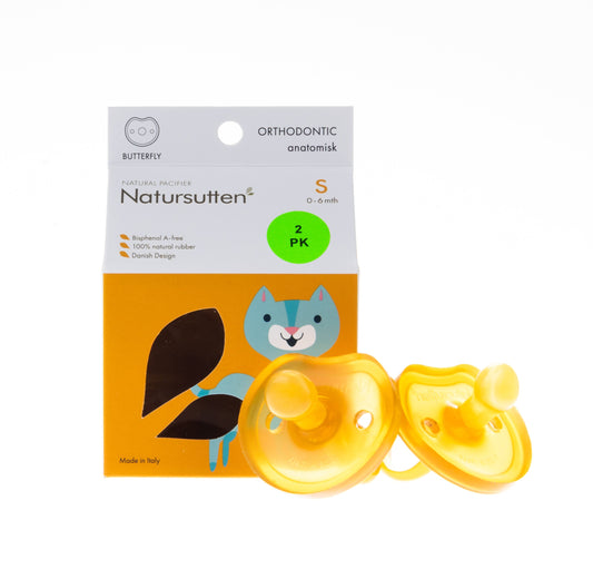 Natursutten Orthodontic Pacifier with Butterfly Shield (Set of Two) (Sale) - Blooming Baby