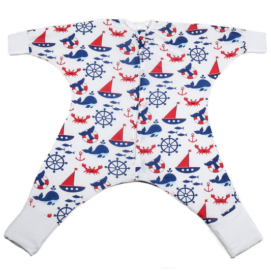 Sleeping Baby Boy Nautical Flying Squirrel Pajama - Lightweight