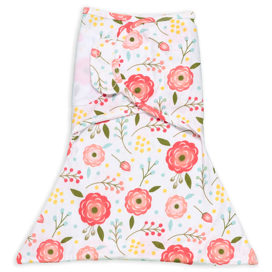 Sleeping Baby Zippy Swaddle safe sleep cotton swaddle Pink Poppy