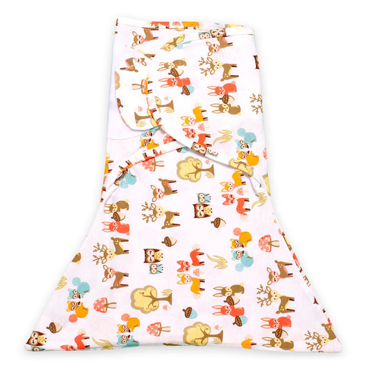 Sleeping Baby Zippy Swaddle safe sleep cotton swaddle Woodlands