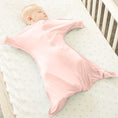 Load image into Gallery viewer, Baby wearing Dusty Rose bamboo Zipadee-Zip swaddle