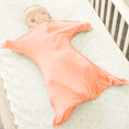 Load image into Gallery viewer, Baby wearing Peach Fuzz bamboo Zipadee-Zip swaddle
