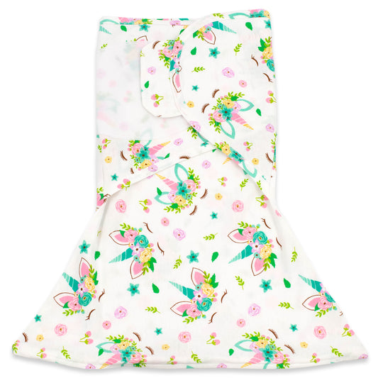 Sleeping Baby Zippy Swaddle safe sleep cotton swaddle Sleepy Unicorn