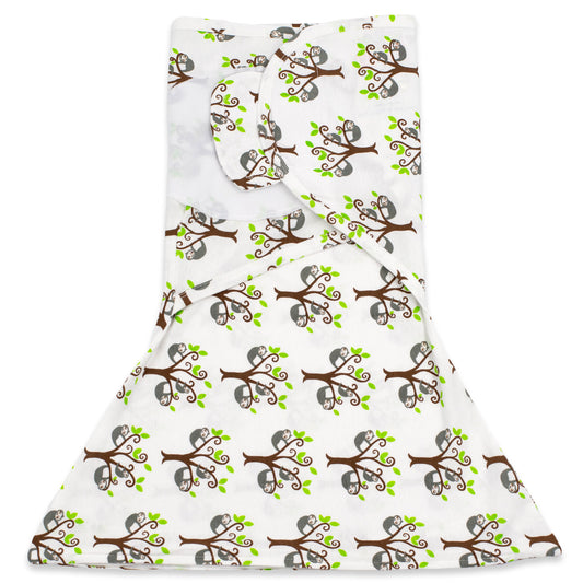 Sleeping Baby Zippy Swaddle safe sleep cotton swaddle Sloth In A Tree